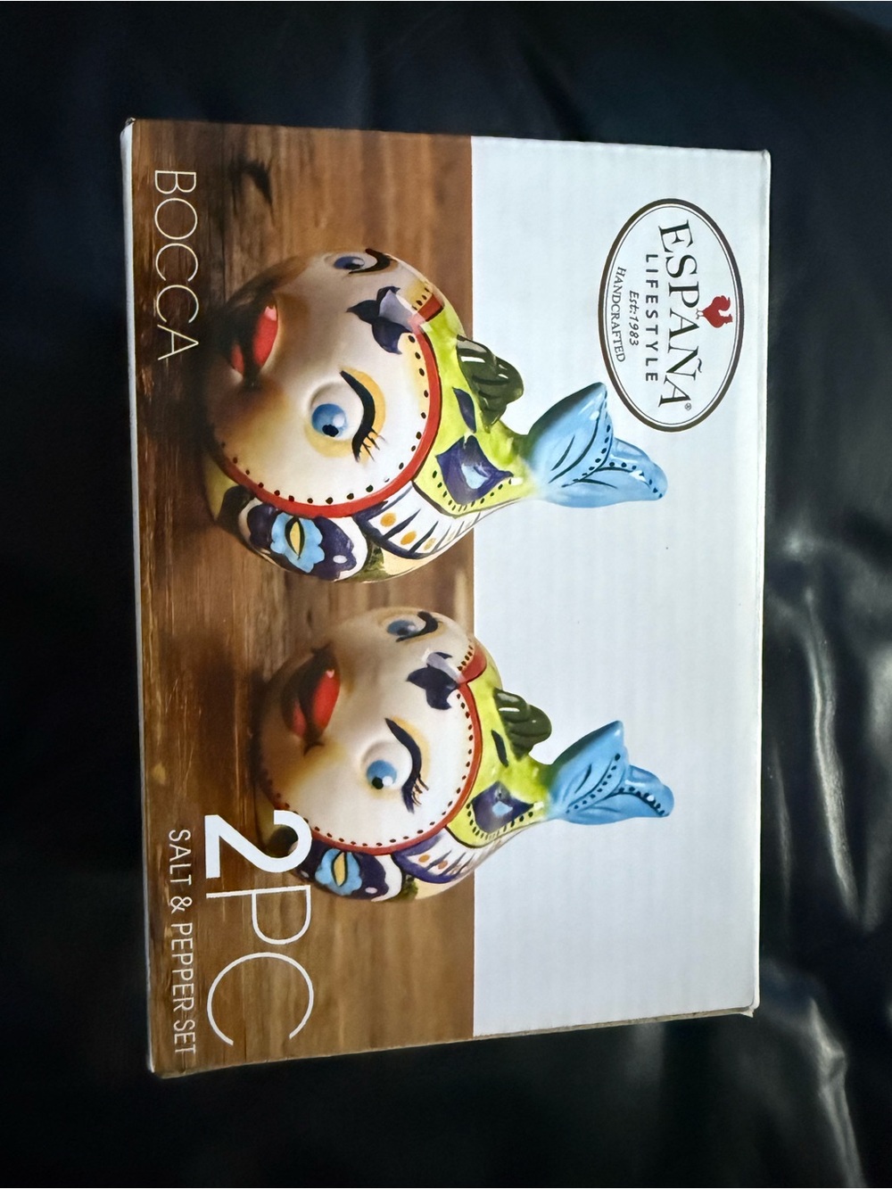 Multicolor Bocca Fish Salt & Pepper Set - Blue/Green Accents